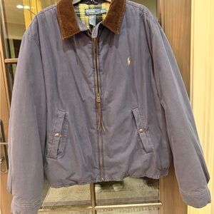 Ralph Lauren Men’s Navy Bomber Jacket with Corduory Colar